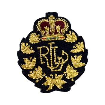 Ralph Lauren RLL Gold Black 3D Crown Crested 3.5" Sew on Blazer Patch Vintage