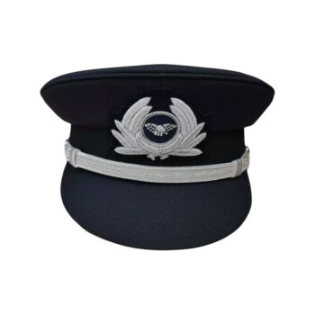 Pilot Cap with Generic Silver Cap Badge Navy Blue Airline Cap R2201