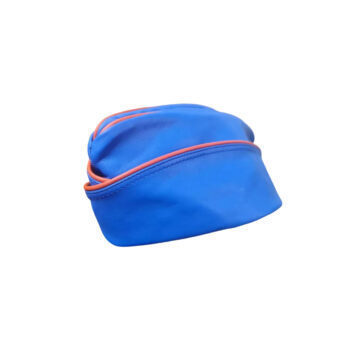Real LEATHER MILITARY TRIANGLE Blue Orange Trim CAP LEATHER ARMY HAT GAY