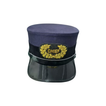 Replica1880s POLICE CHIEF Visor CAP w BULLION BADGE On Front