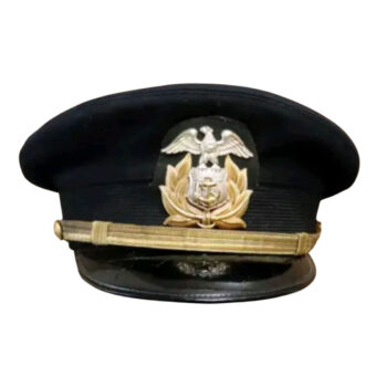 WW II US MERCHANT MARINE I'd OFFICER'S VISOR DARK BLUE HAT CAP