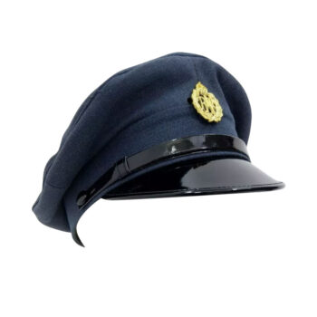 WW2 1942 British RAF Peak Cap With Metal Badge Kings Crown Royal Air Force Army