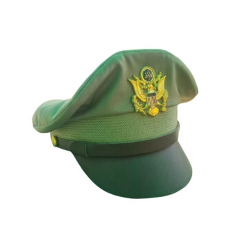 WW2 US Army Aircorps Military Airforce Officers Khaki Crusher Visor Hat Cap Repr